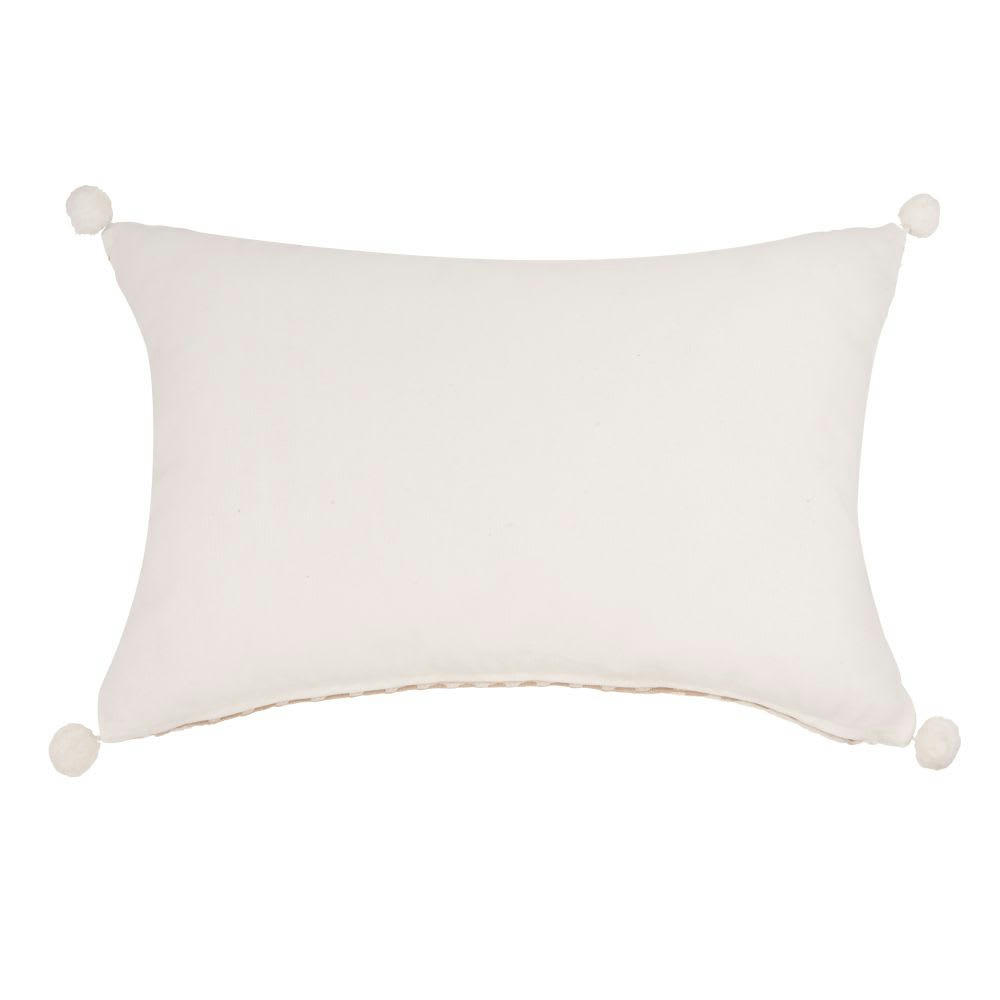 MRAKA - Coussin à reliefs en coton écru et gris 40x60