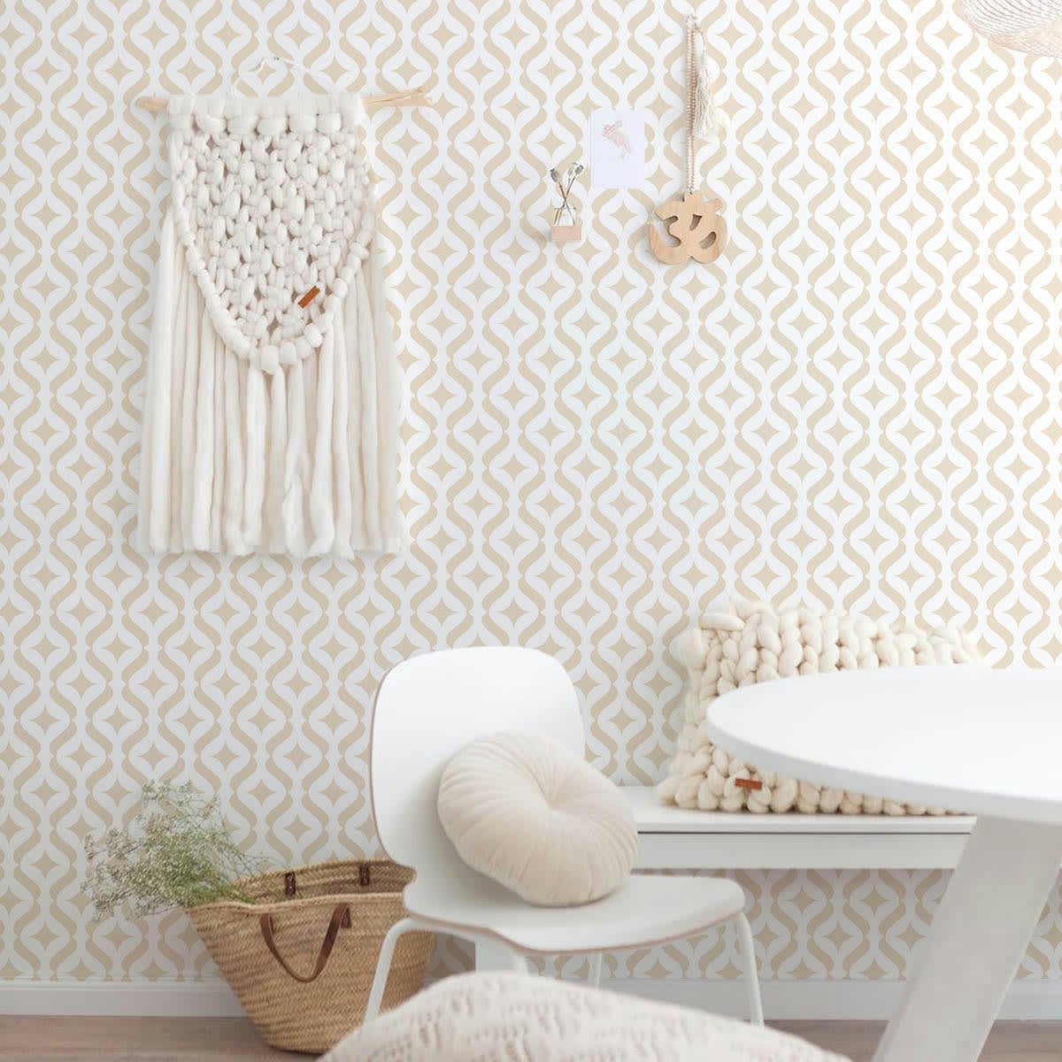 MODERN - Papier peint vinyle adhésif moderne sable 50x300 cm