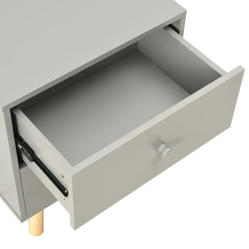 NNEVL Bedside Cabinets 2 pcs Grey 40x30x50 cm Solid Pinewood
