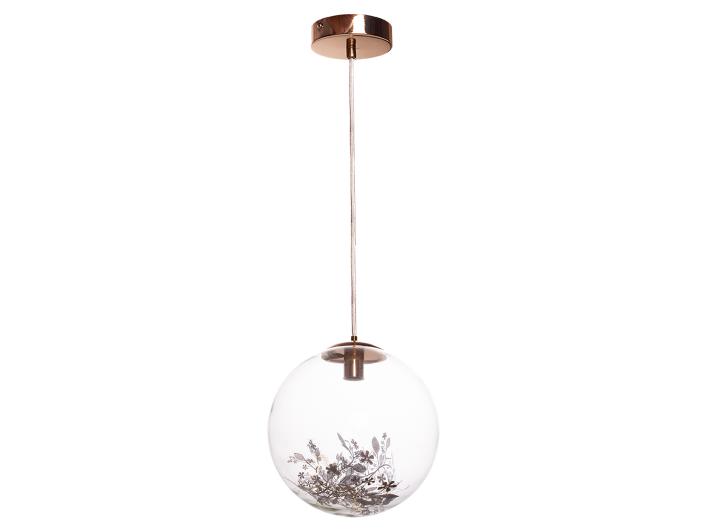 Lampa wisząca Flora szklana złota