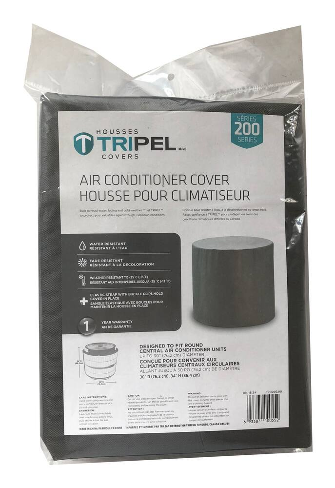Tripel Round Central Air Conditioner Cover, 30-in x 34-in