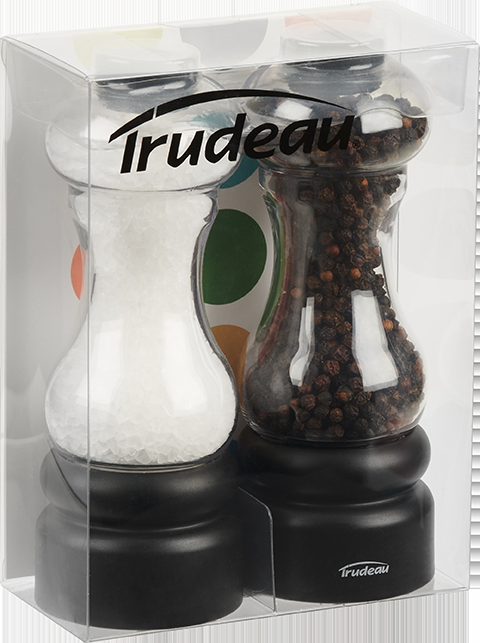 Trudeau New York Corrosion Resistant & Pre-Filled Pepper Mill & Salt Mill Set, 6-in