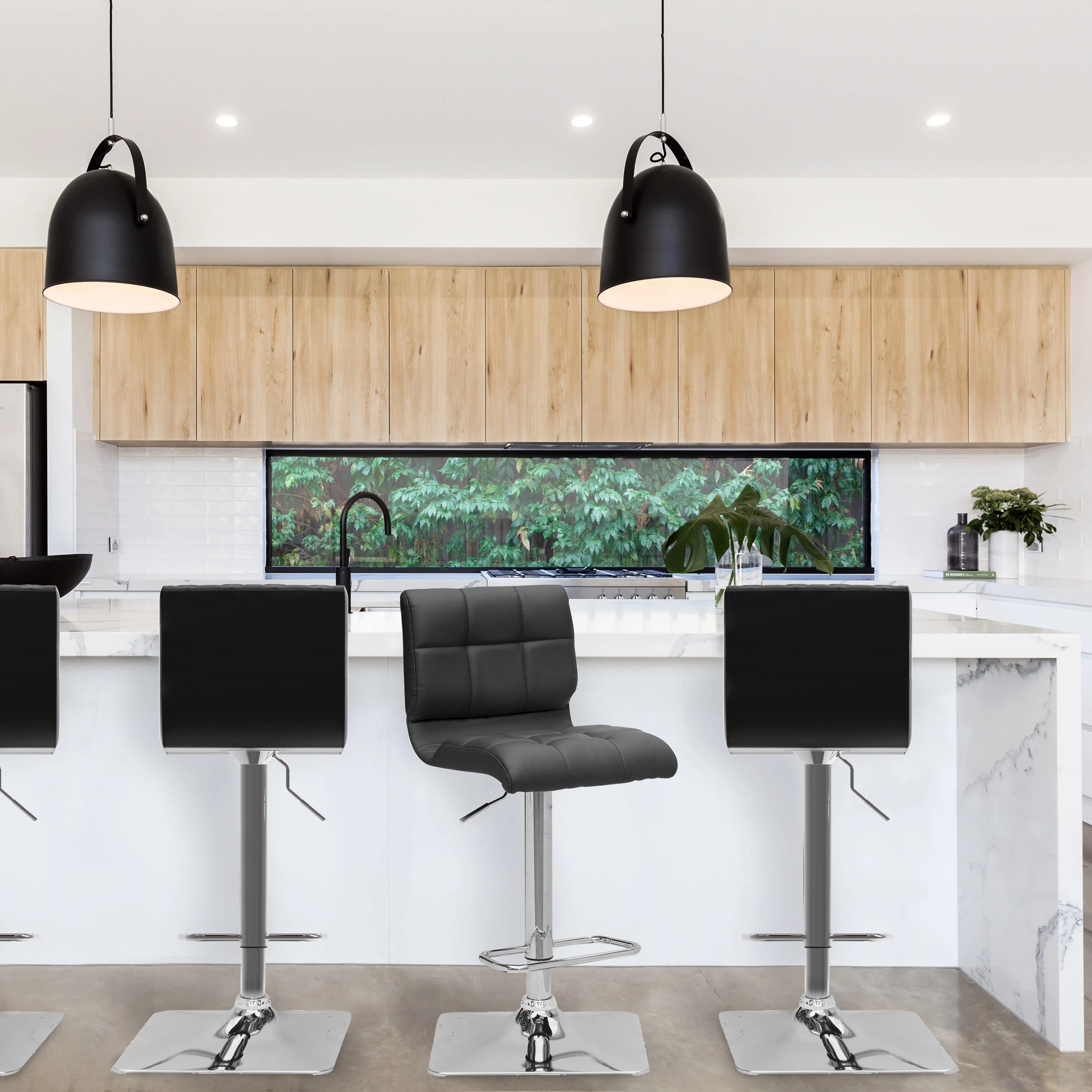 Set of 2 Hudson Adjustable Bar Stools with Swivel Seat