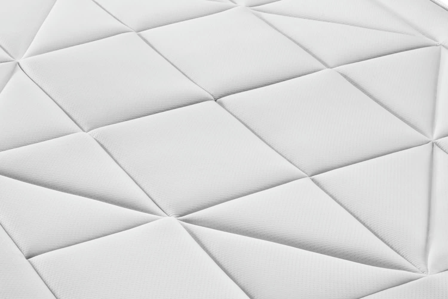 - Ensemble 90x200 Ressorts et mémoire de forme sommier Blanc