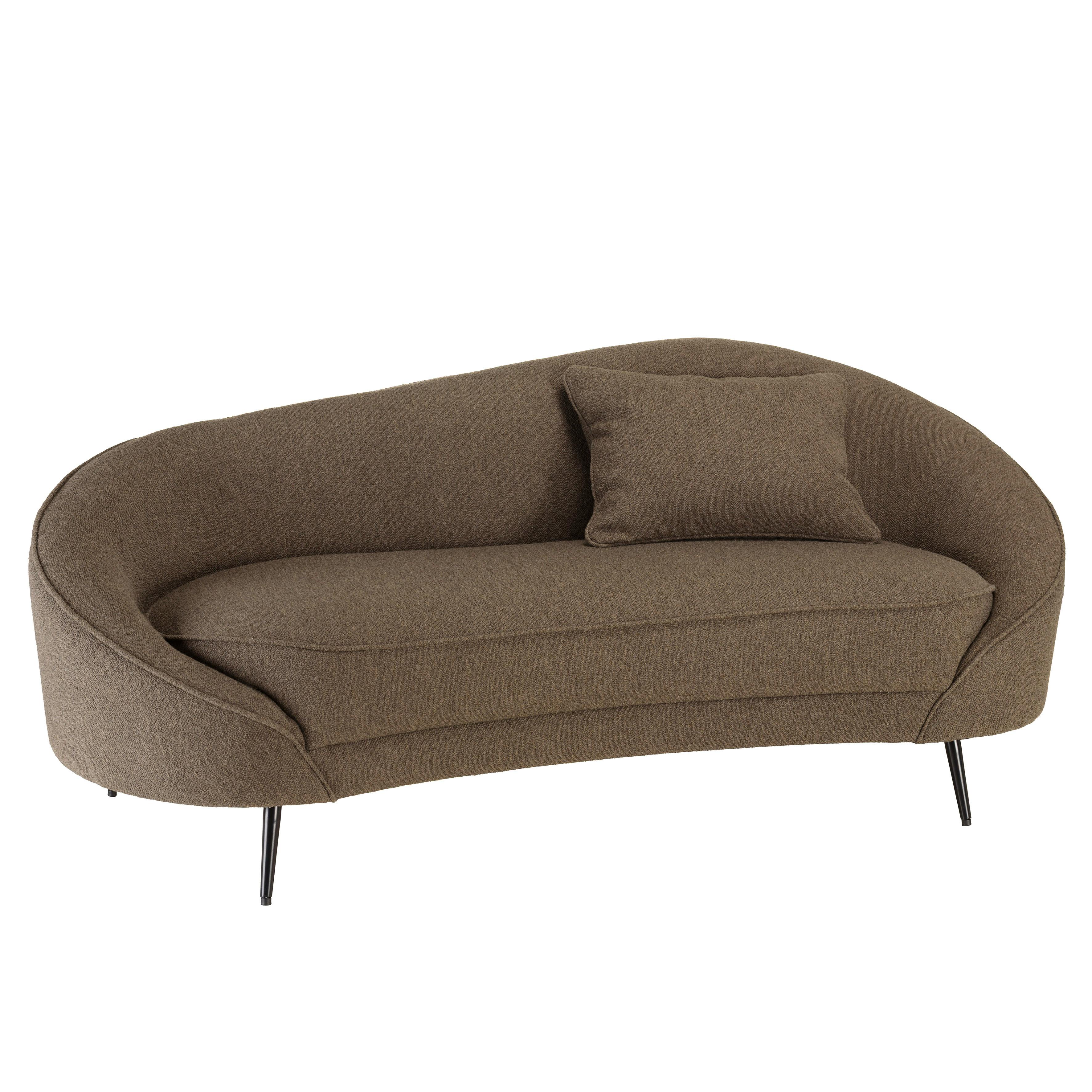 Canapé 3 places tissu bouclette taupe dossier incurvé COLOMBUS
