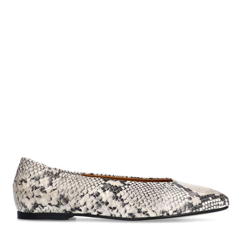 Manfield Leren slangenprint loafers