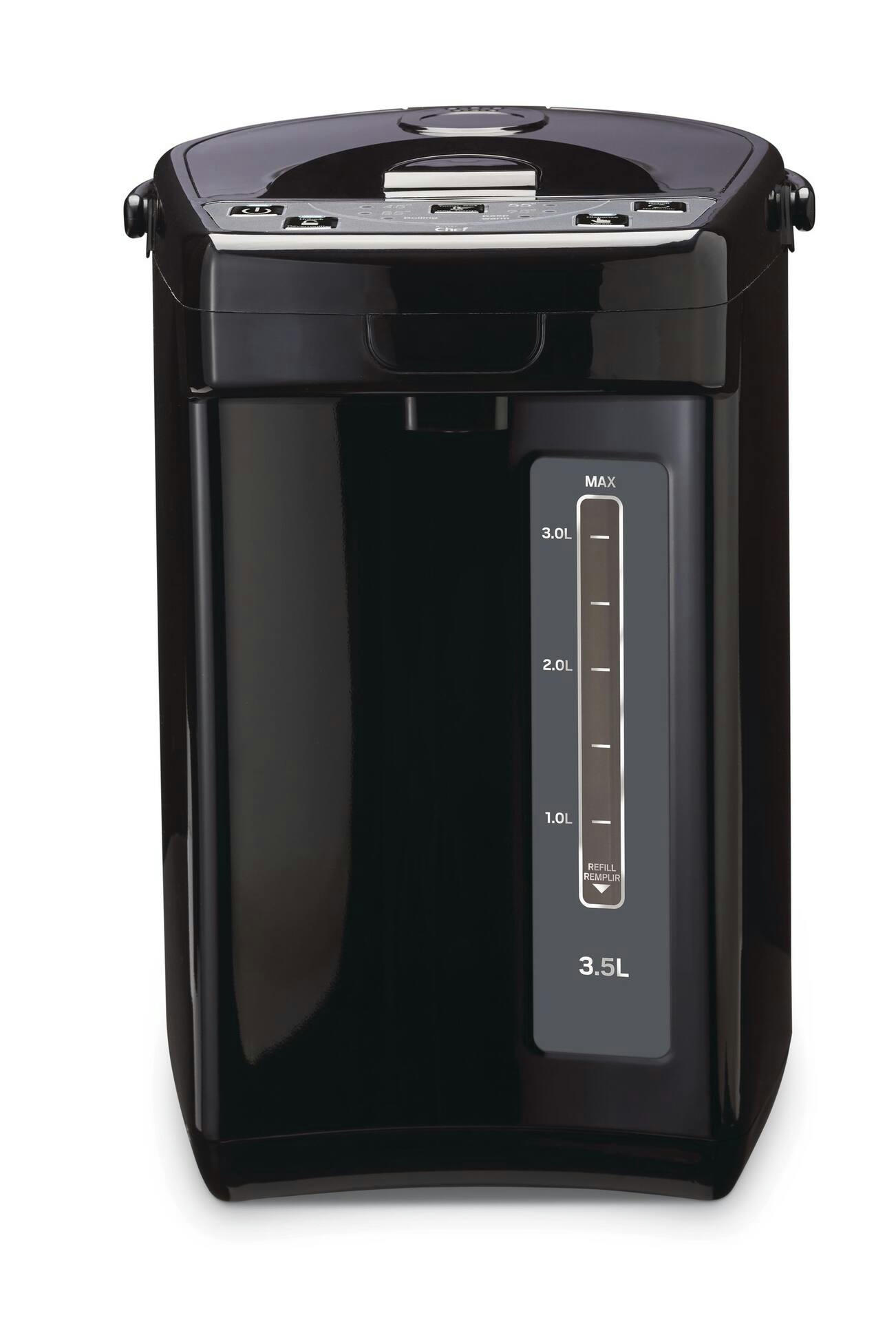 MASTER Chef Electric Hot Water Boiler, Warmer & Dispenser with Handle, Black, 3.5-L