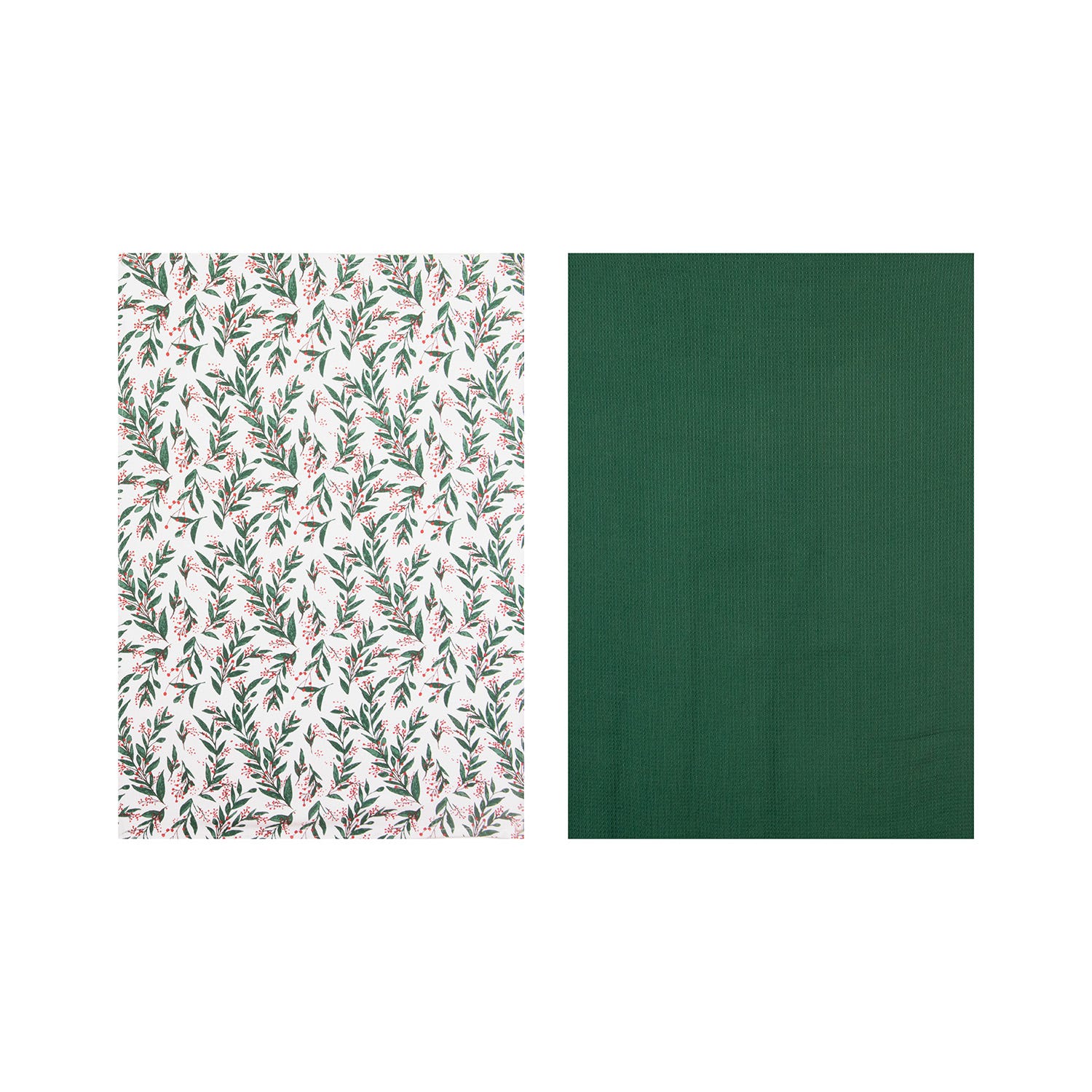 Set 2 strofinacci 50x70 cm verde e agrifoglio