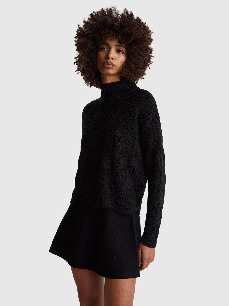 Turtleneck sweater in wool blend