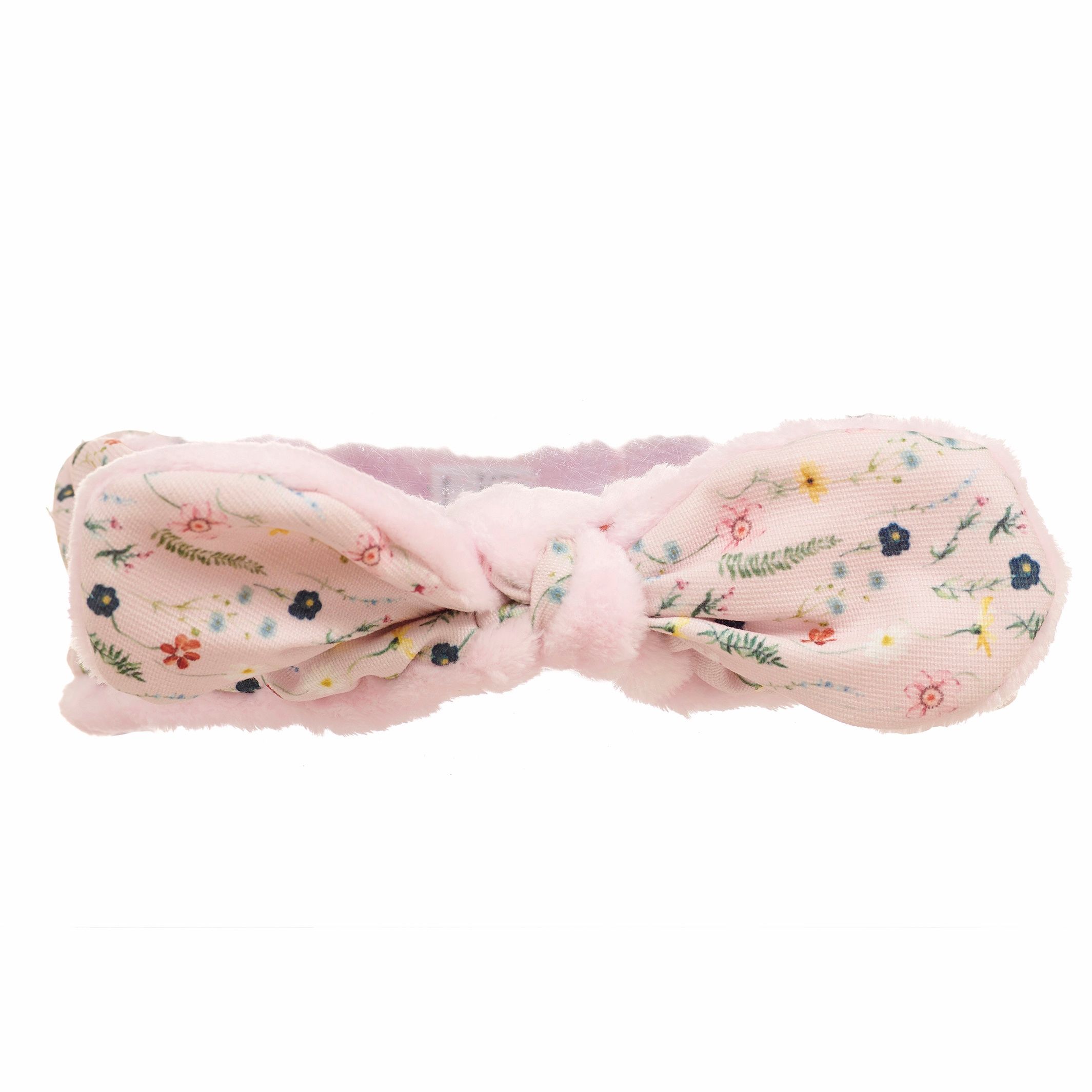 Danielle Creations Reversible Pink Floral Fluffy Spa Headband