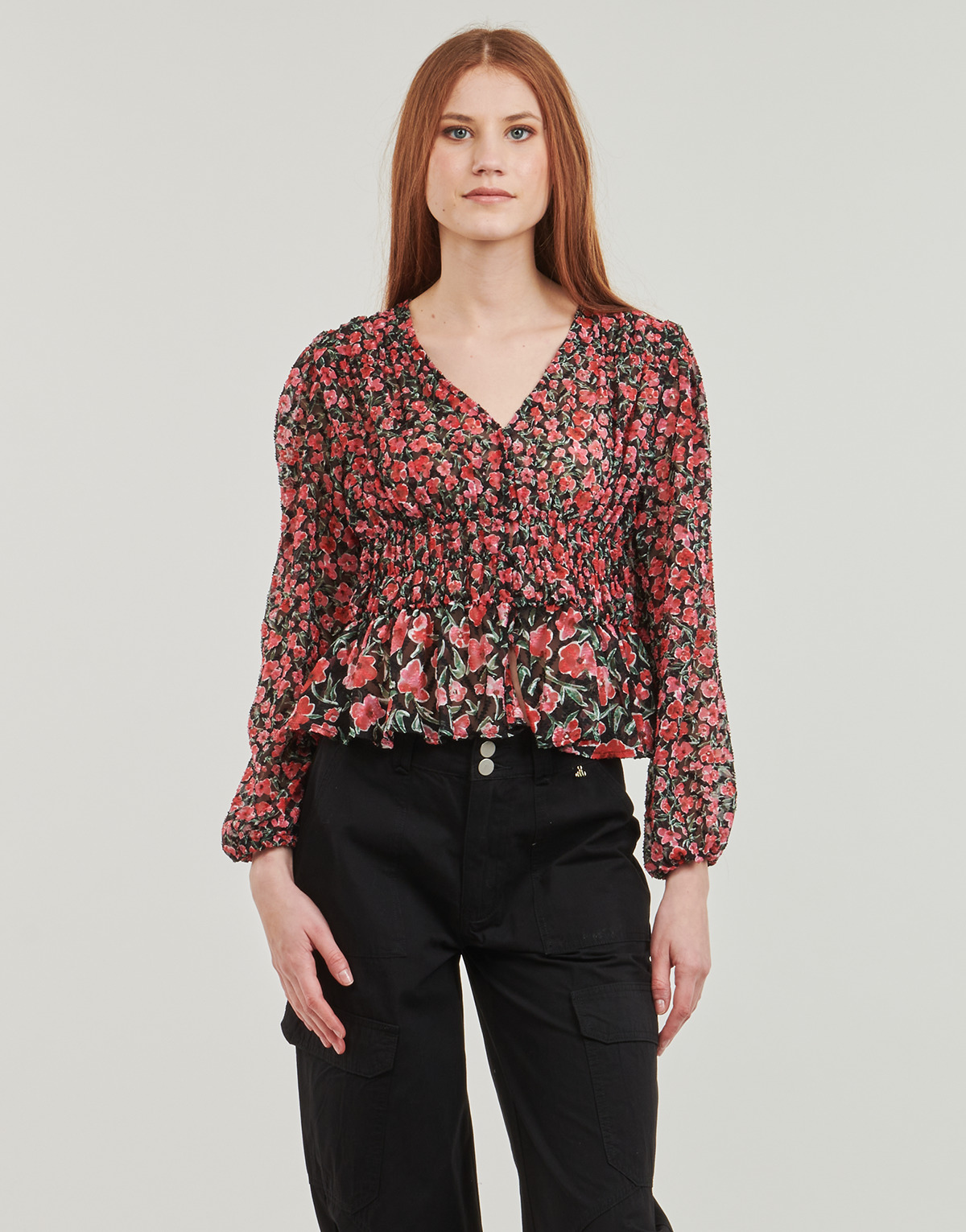 Desigual - BLUS_ZOÉ - Black / Red