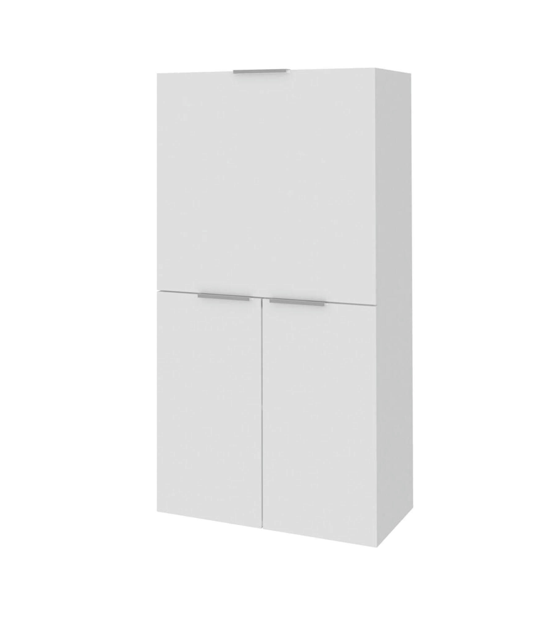 DDOSSEN - Bureau escamotable effet bois blanc brillant 70x35h140 cm