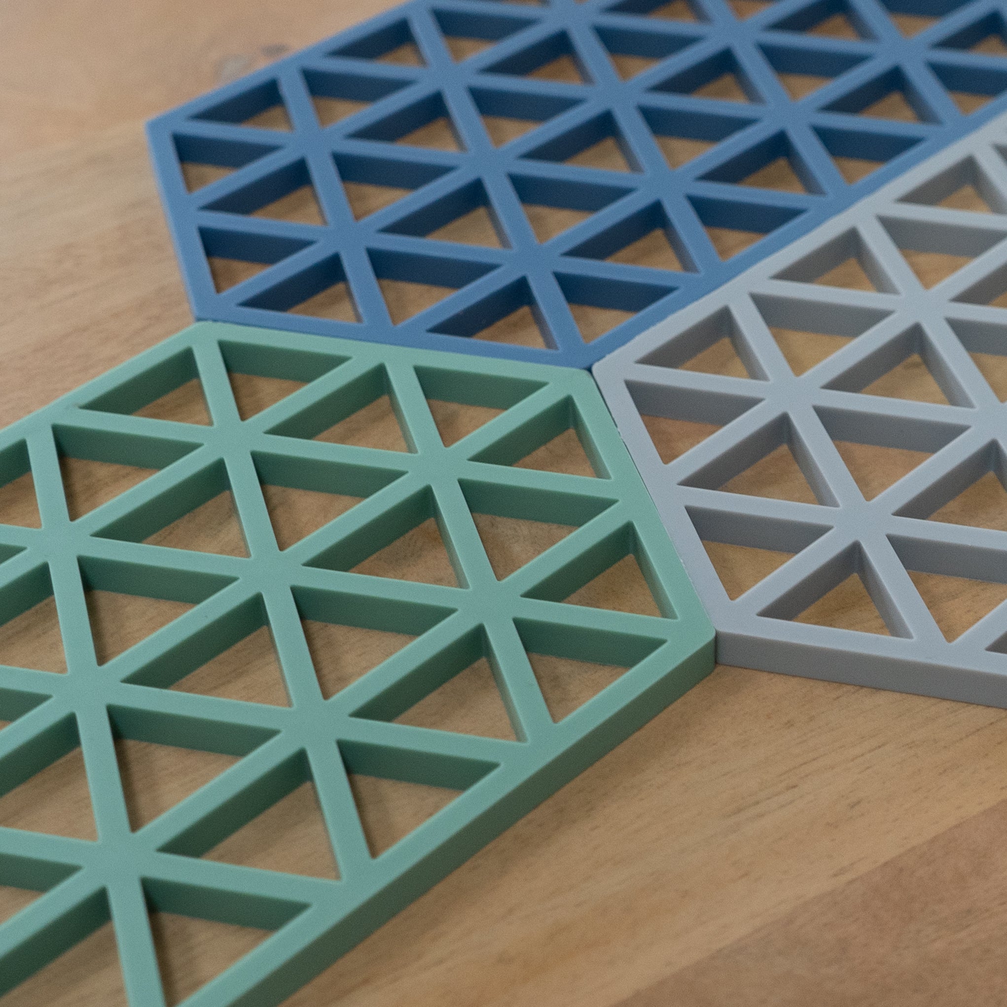 Krumble Siliconen pannenonderzetter Hexagon lang - Groen - Set van 2
