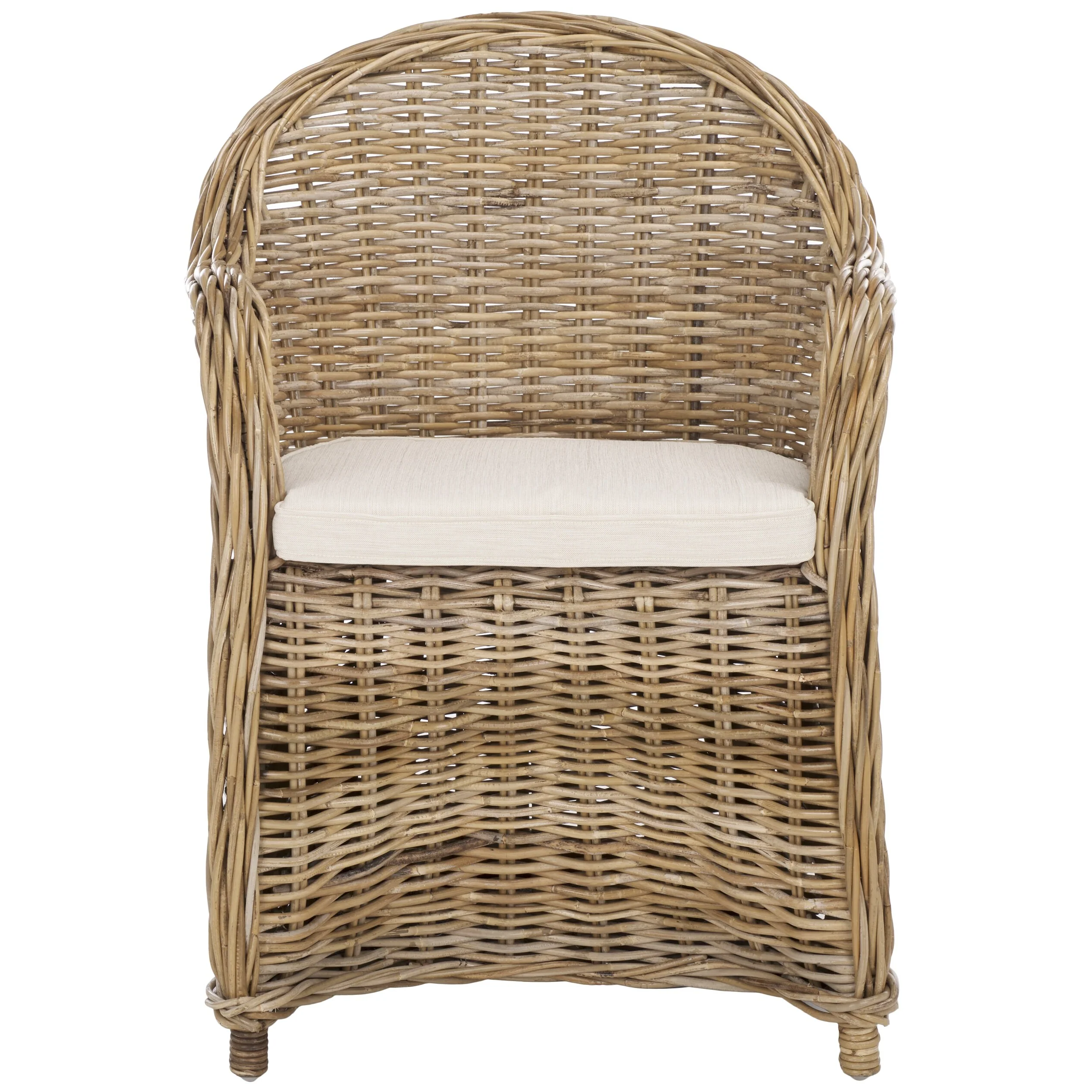 SAFAVIEH Heidrin Dining Grey Rattan Club Chair - 24Wx23Dx35H