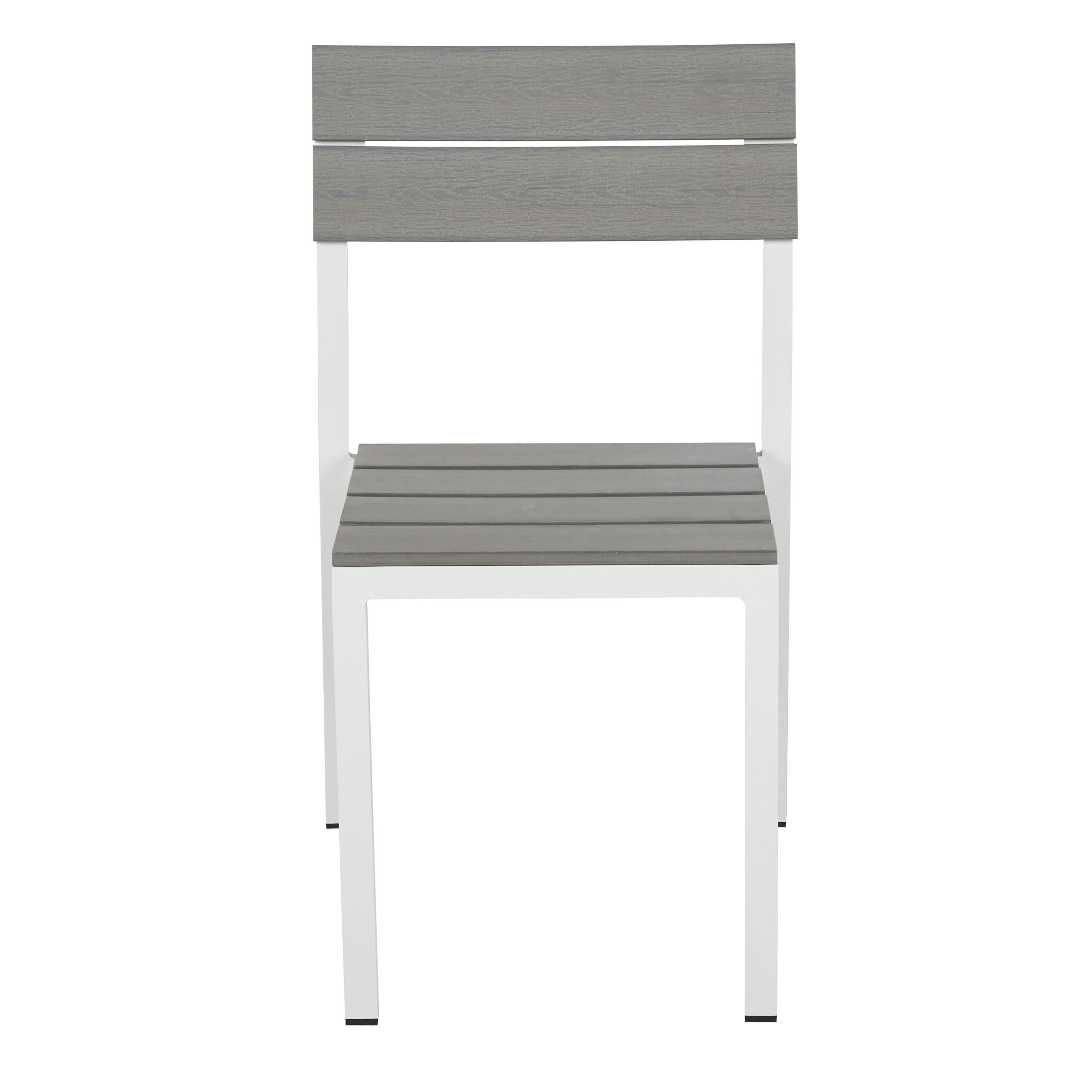 Escala - Fauteuils à dîner de jardin en composite gris clair et aluminium écru (x2)