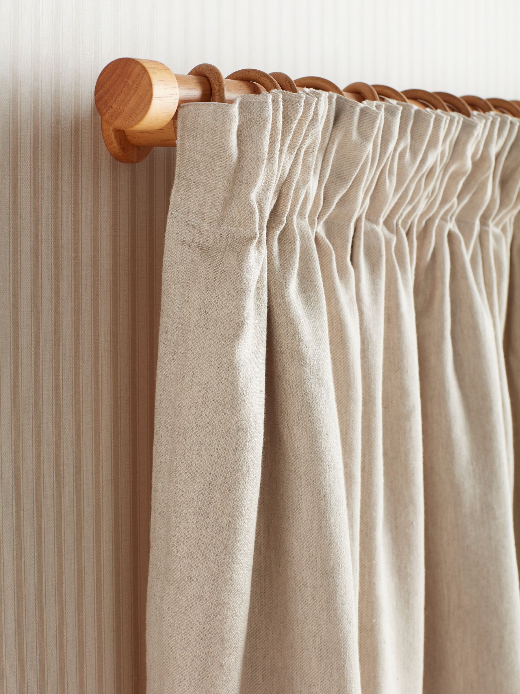 Secret Linen Store Natural Twill Cotton/Linen Blackout Pair of Curtain