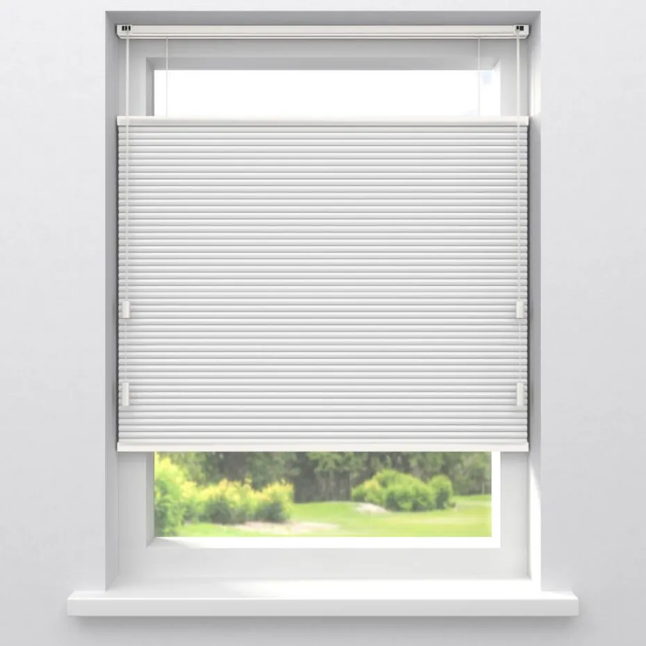 Kwantum Plisségordijnen | Fenstr Dubbel Plissé Thirza  Verduisterend Wit