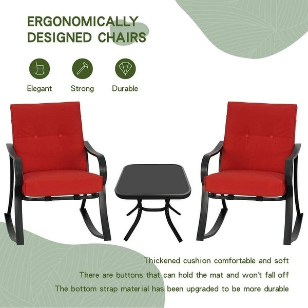 Solaura Metal Outdoor 3-piece Rocking Bistro Set
