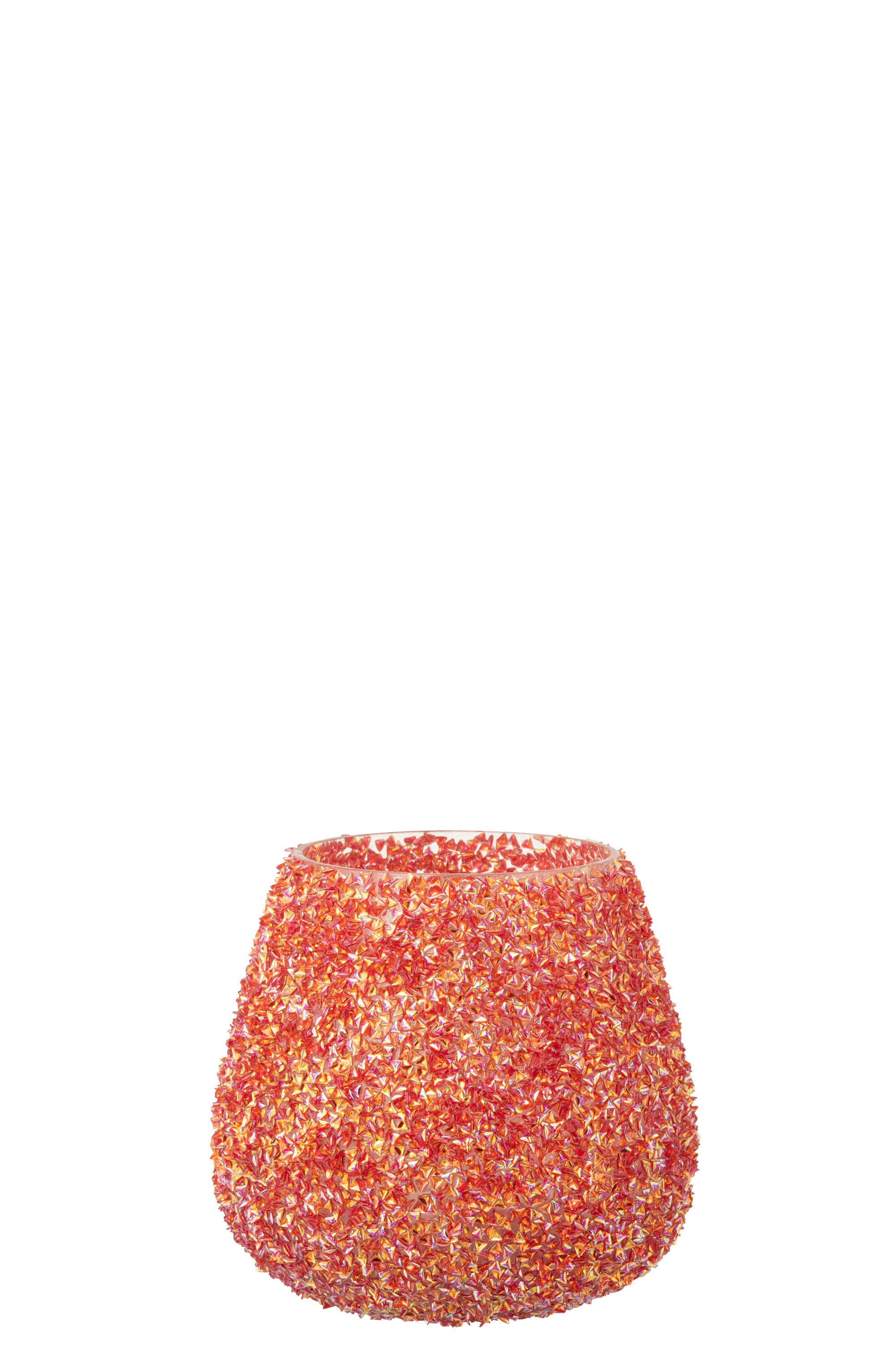 J-Line kaarshouder Kralen - glas - oranje - medium