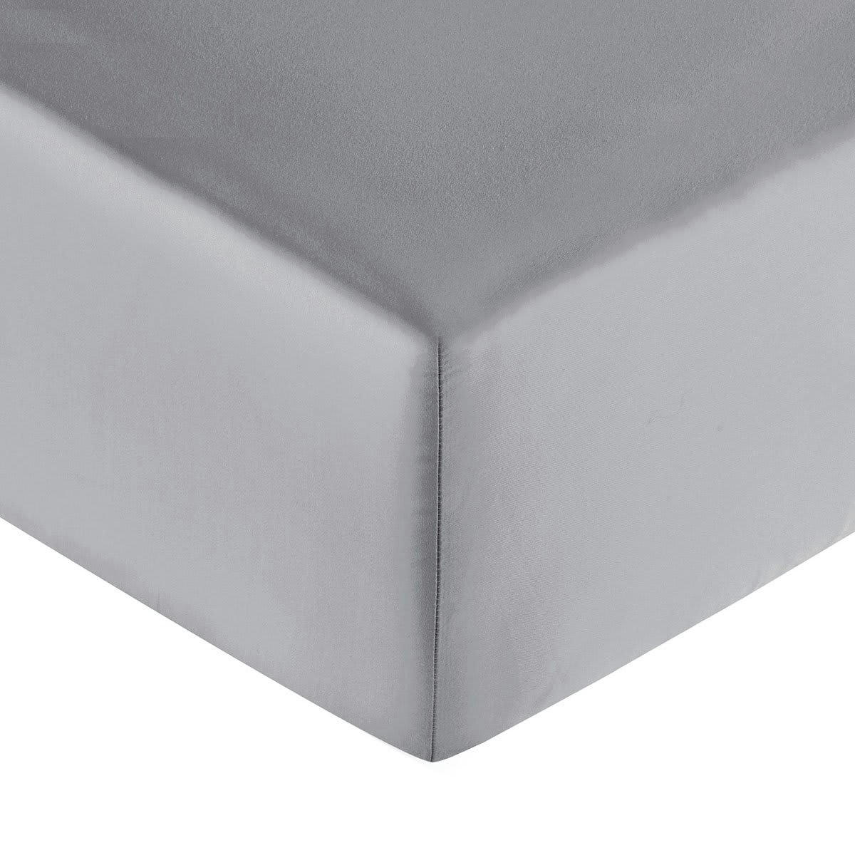 ECLAT - Drap housse coton argent 90x200 cm