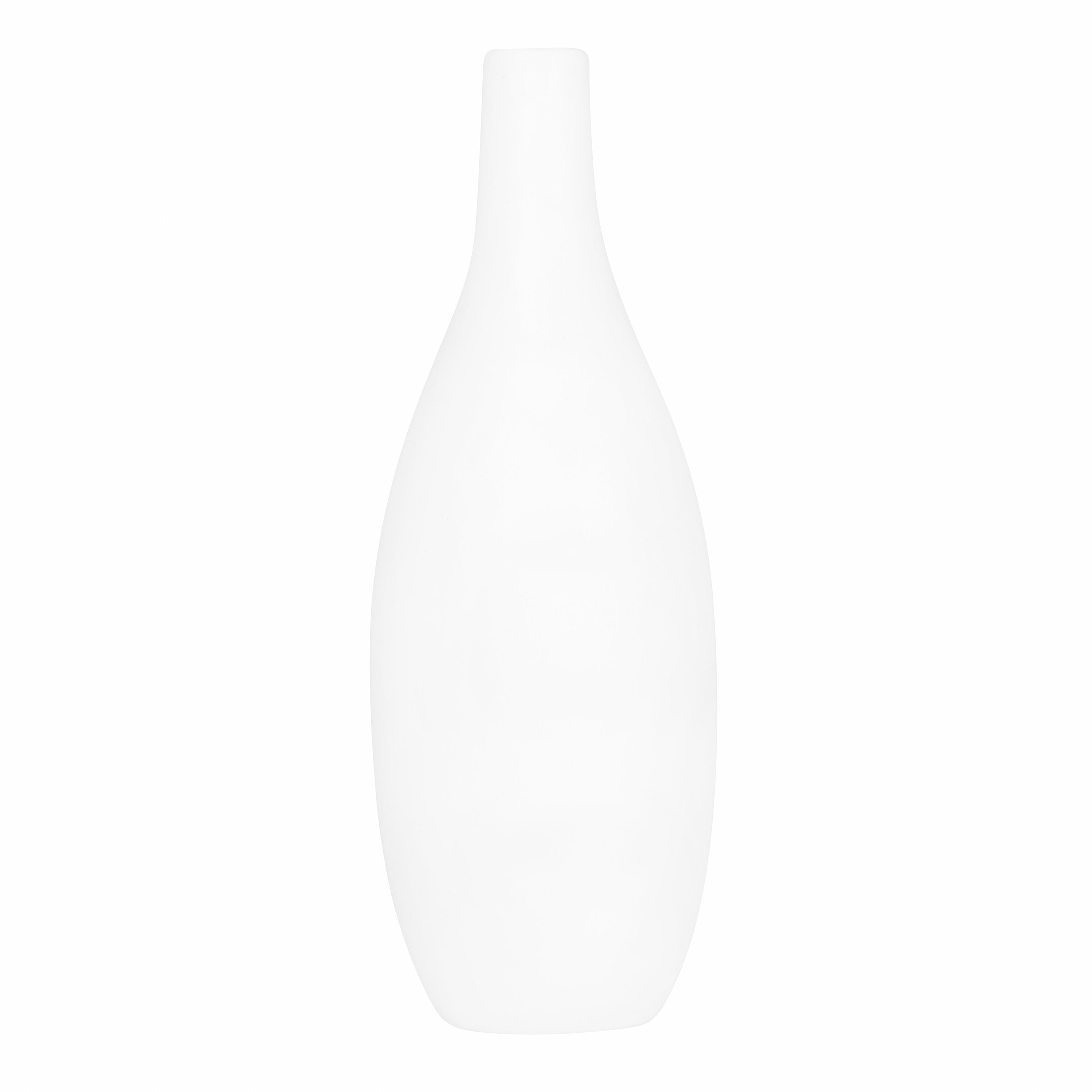 QUVIO Vaas keramiek met smalle hals - Wit