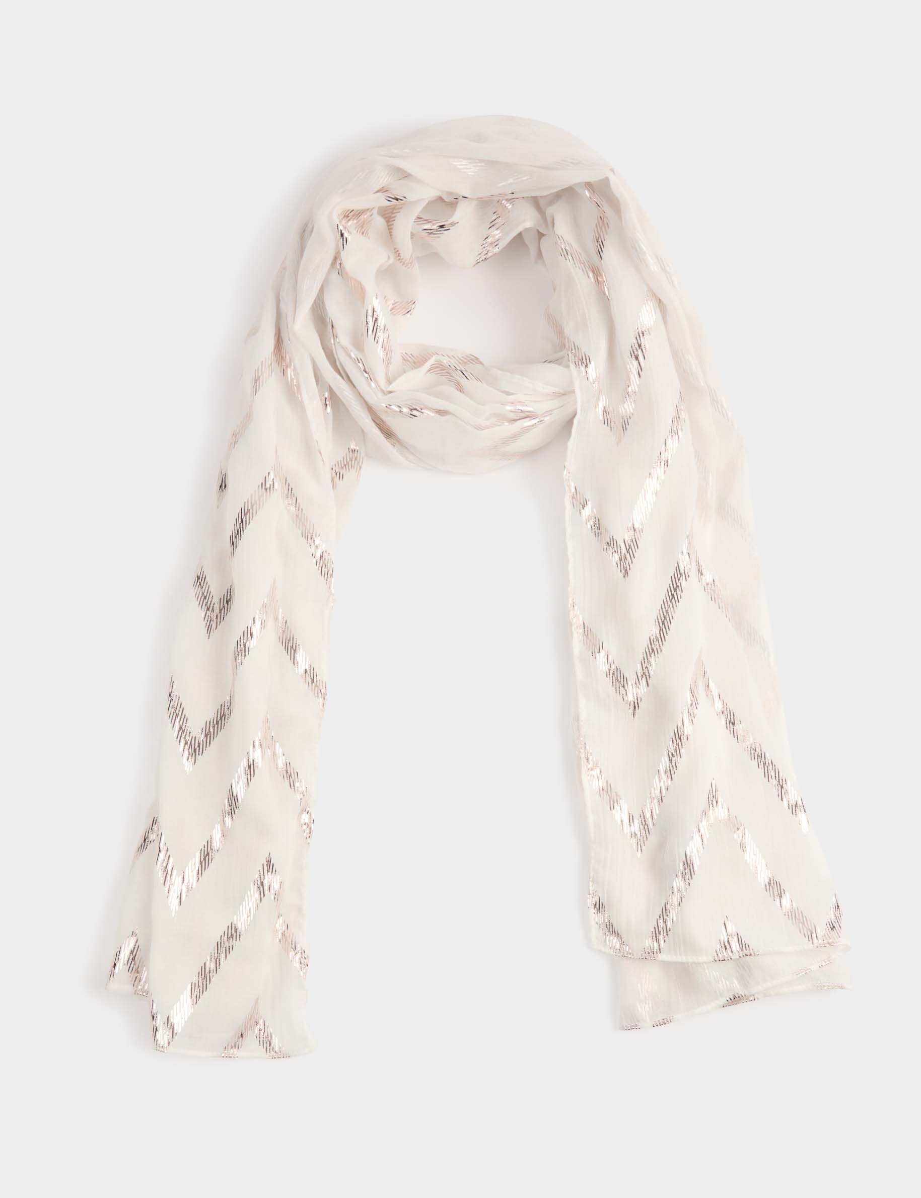 Lightweight Voile Scarf Ivory Women