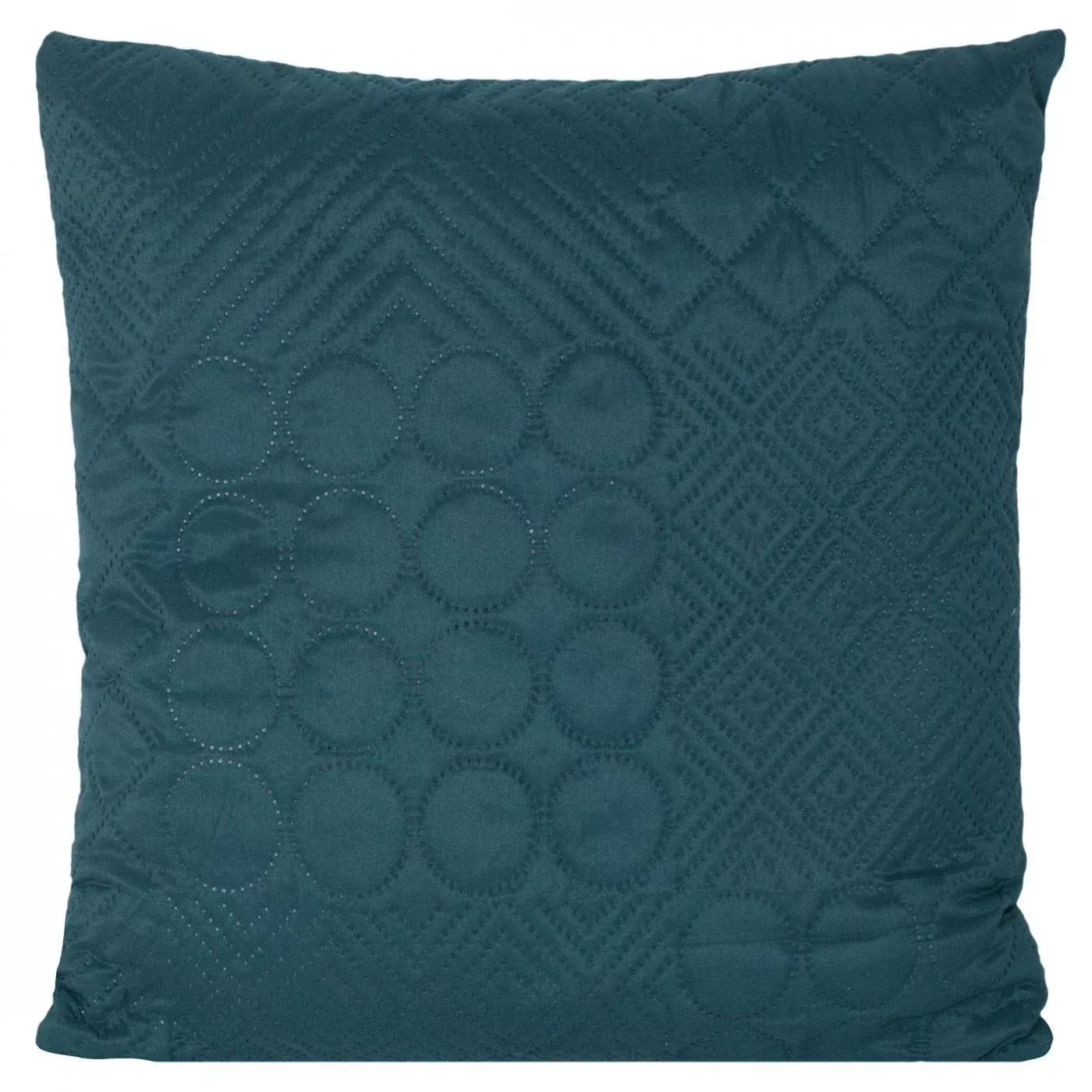 Poszewka na poduszkę 40x40 cm ciemnoturkusowa z patchworkowym motywem wytłaczanym techniką hot press BONI DESIGN 91
