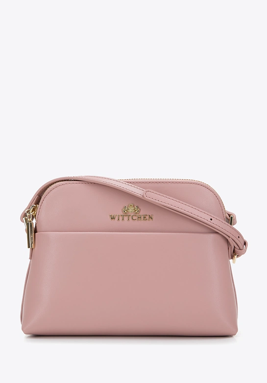 Damska saddle bag ze skóry prosta różowa