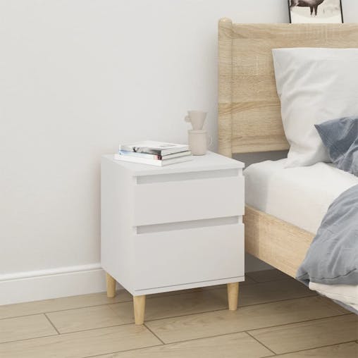 NNEVL Bedside Cabinet White 40x35x50 cm
