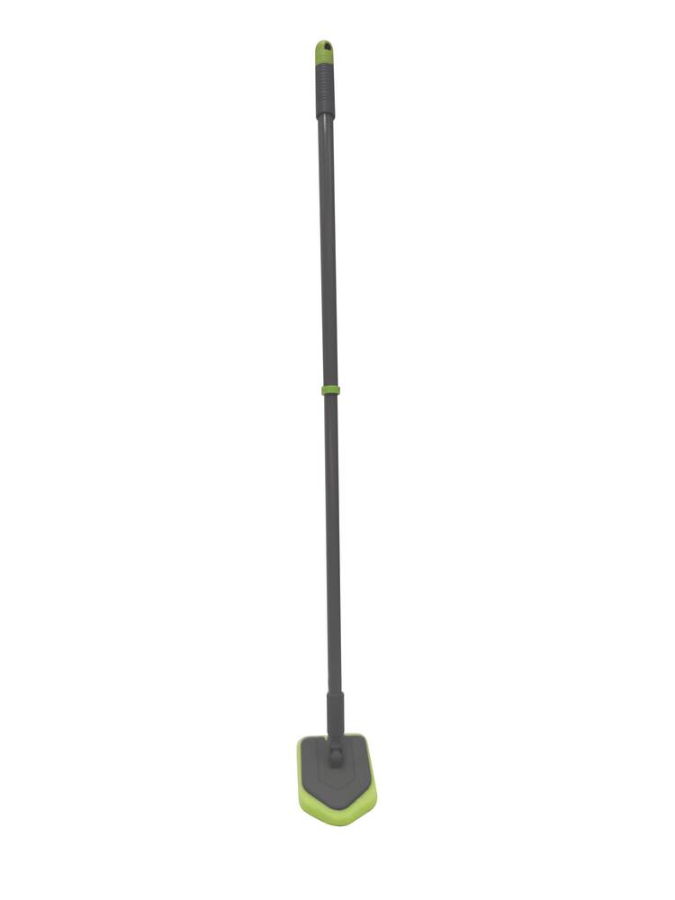 FRANK Tub & Shower Scrubber/Scrub Brush with Pivoting Head and Extendable Handle