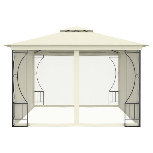 NNEVL Gazebo with Nets 300x400x265 cm Cream