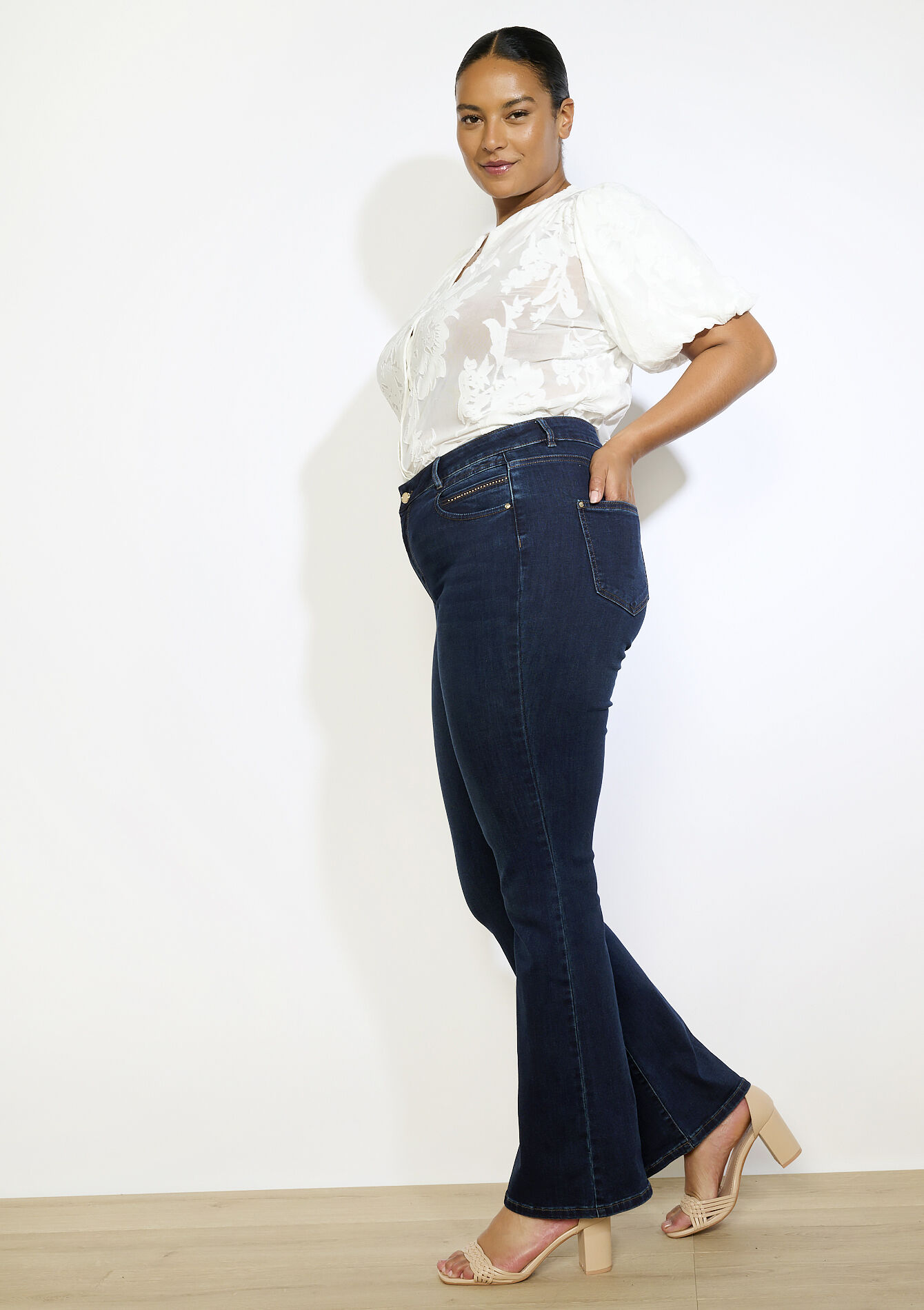 Bootcut jeans met hoge taille