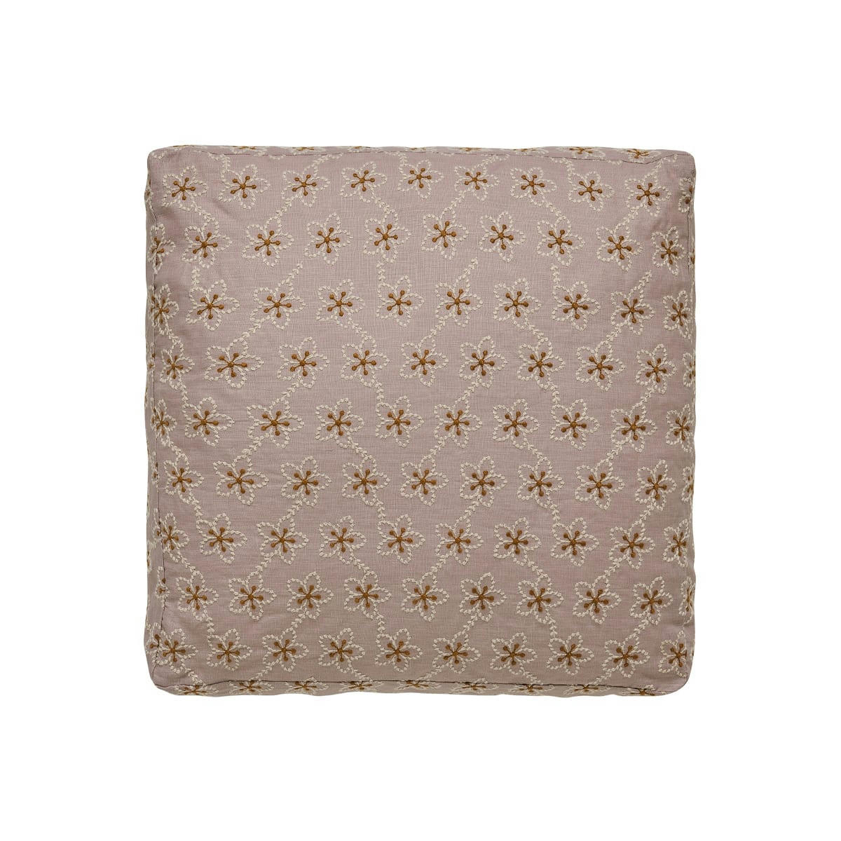 FLEURS - Housse de coussin en lin rose 45x45
