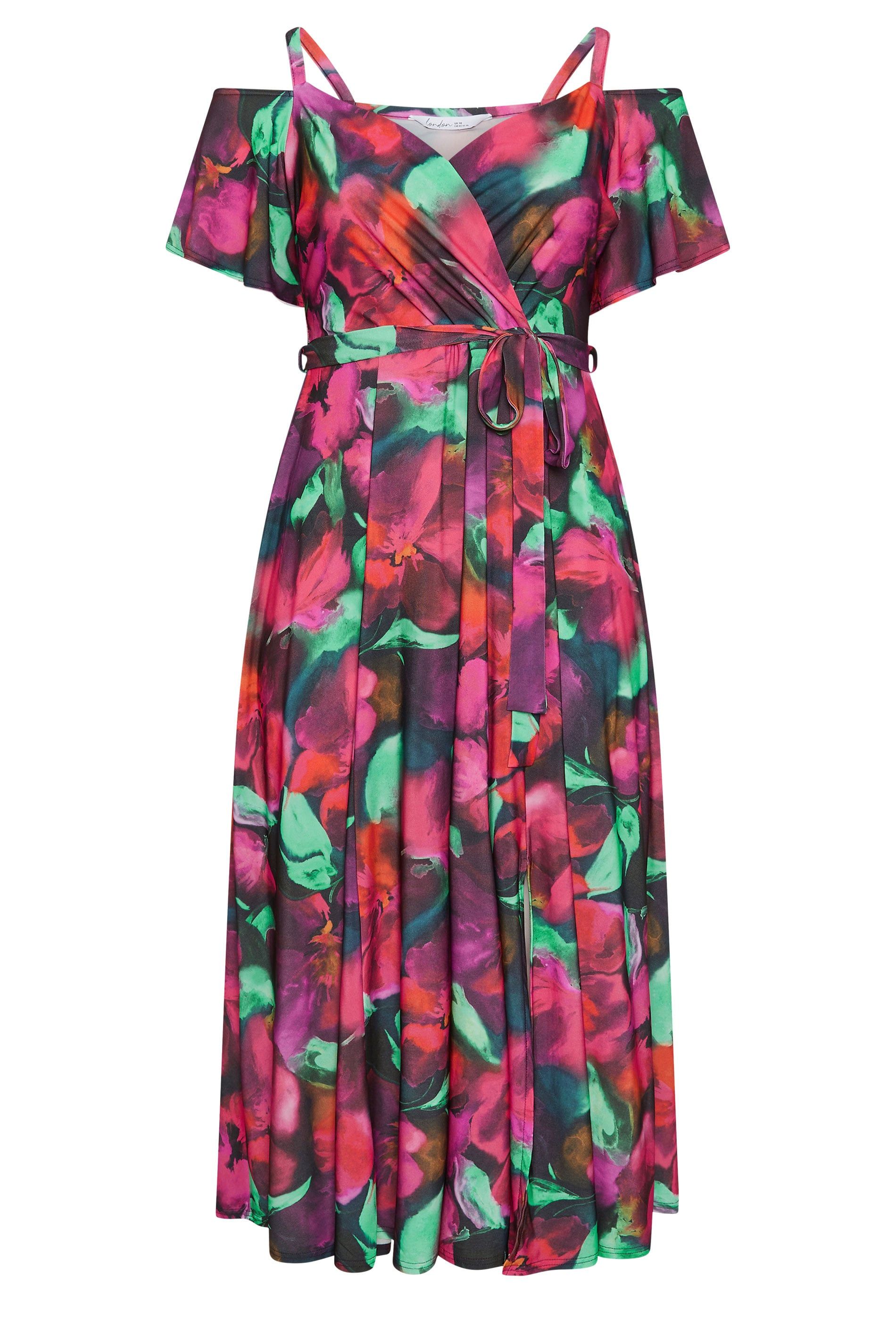 Yours Abstract Floral Print Maxi Dress