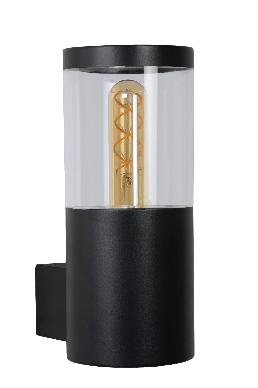 Kinkiet zewnętrzny czarno-przezroczysty FEDOR 1xE27x40W IP44 Lucide