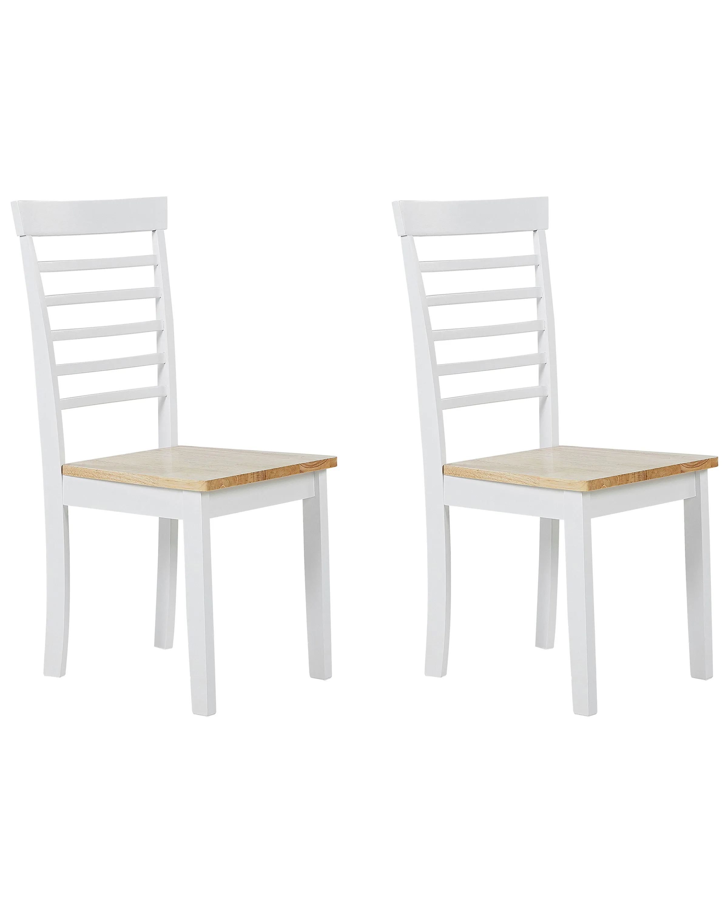 Set of 2 Dining Chairs BATTERSBY Wood White