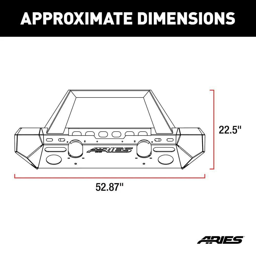 Aries 2082079 TrailChaser Jeep JL Front Bumper (Option 2)