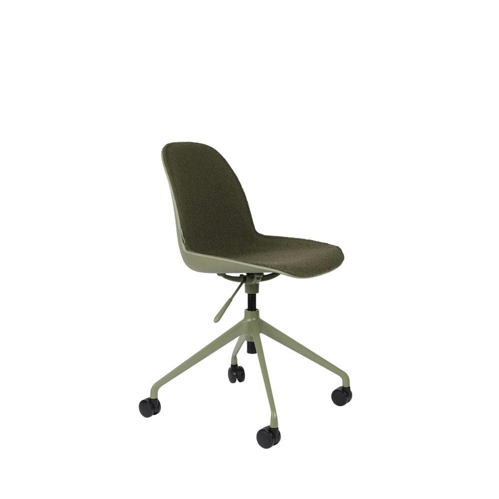 ALBERT KUIP - Chaise de bureau en tissu bouclette pivotante à roulettes vert