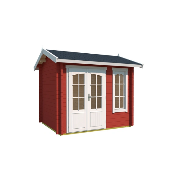 Blockbohlenhaus »Alex«, BxHxT: 290 x 245,1 x 254,1 cm (Außenmaß inkl. Dachüberstand), rot