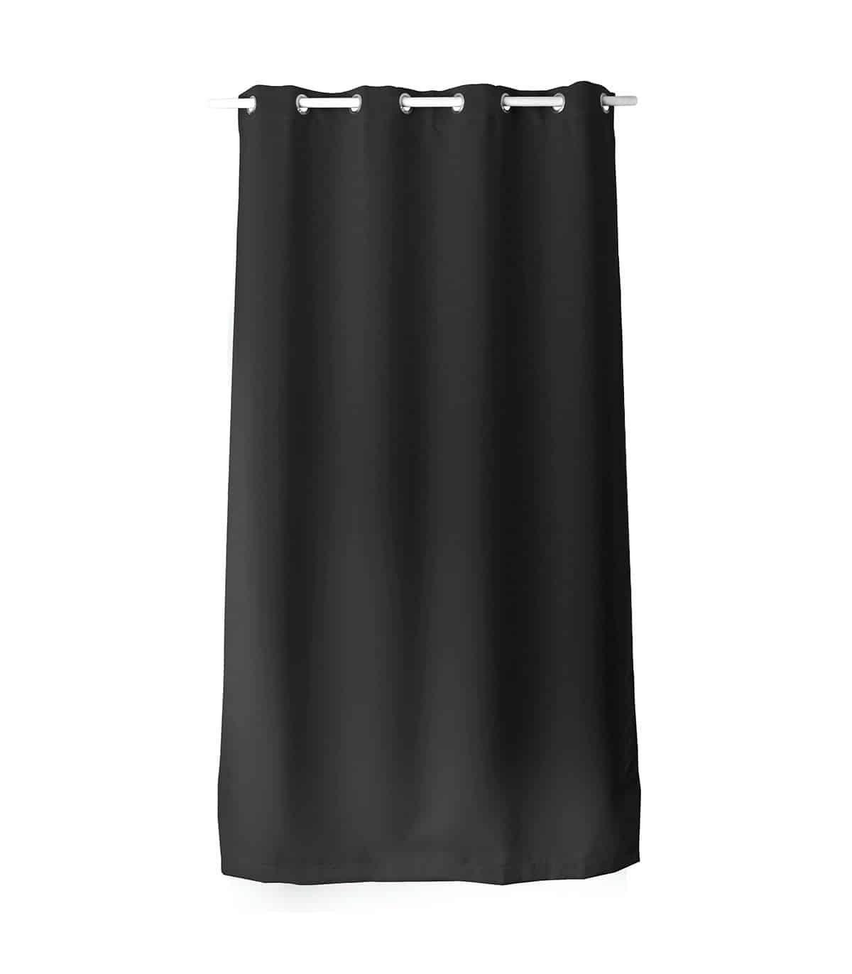 - Rideau occultant et isolant uni noir polyester 140x240cm