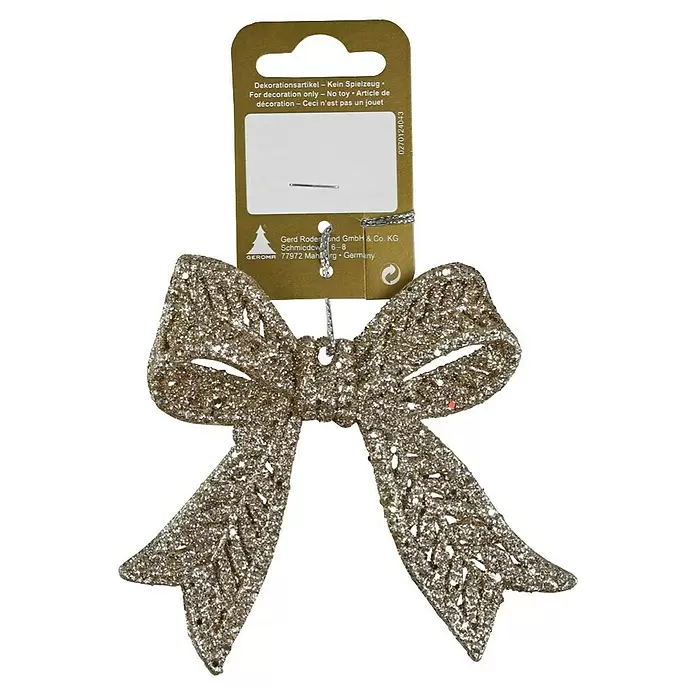 JULETREPYNT JULESLØYFE GLITTER 11CM CHAMPAGNE