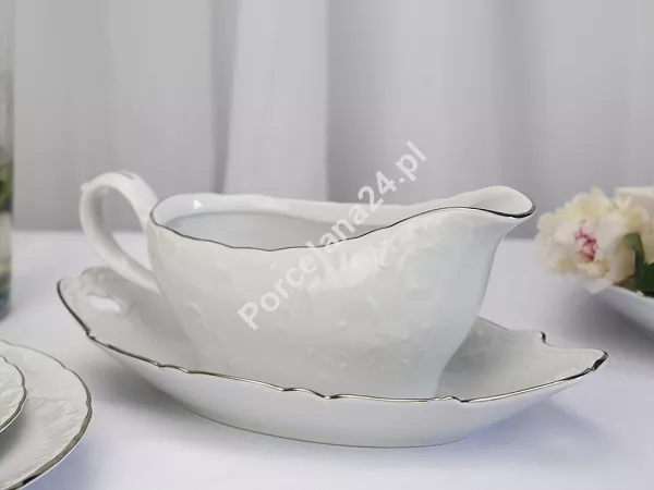 Serwis obiadowy na 6 osób (25 el.) Ćmielów - Rococo 3605 PLATYNOWA LINIA