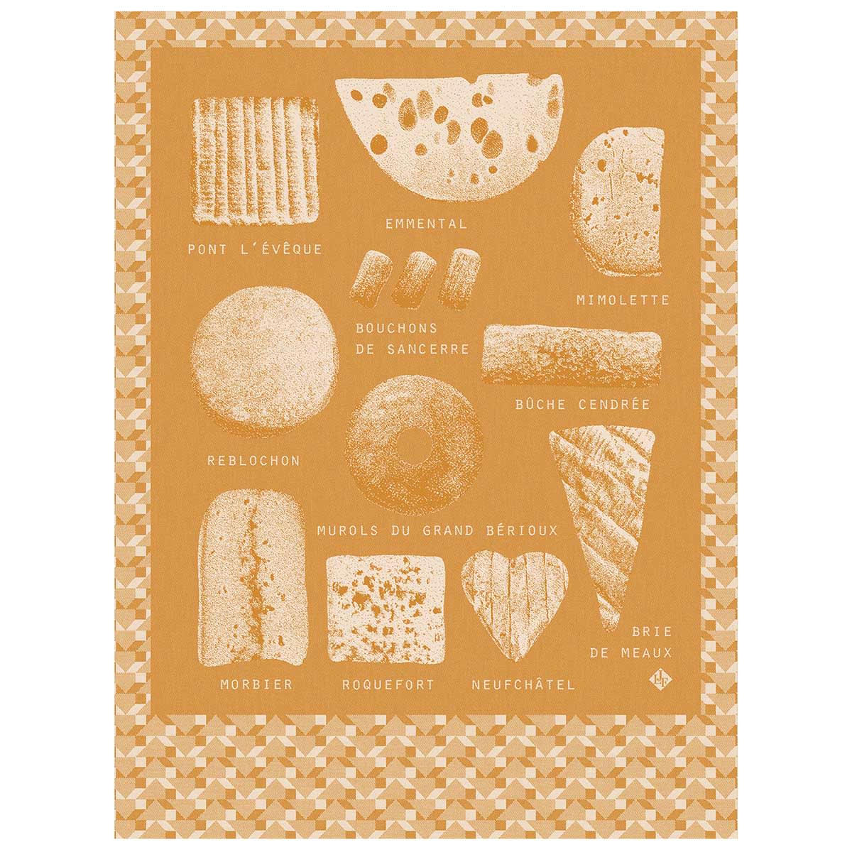 FROMAGES - Torchon en coton mimolette 60 x 80