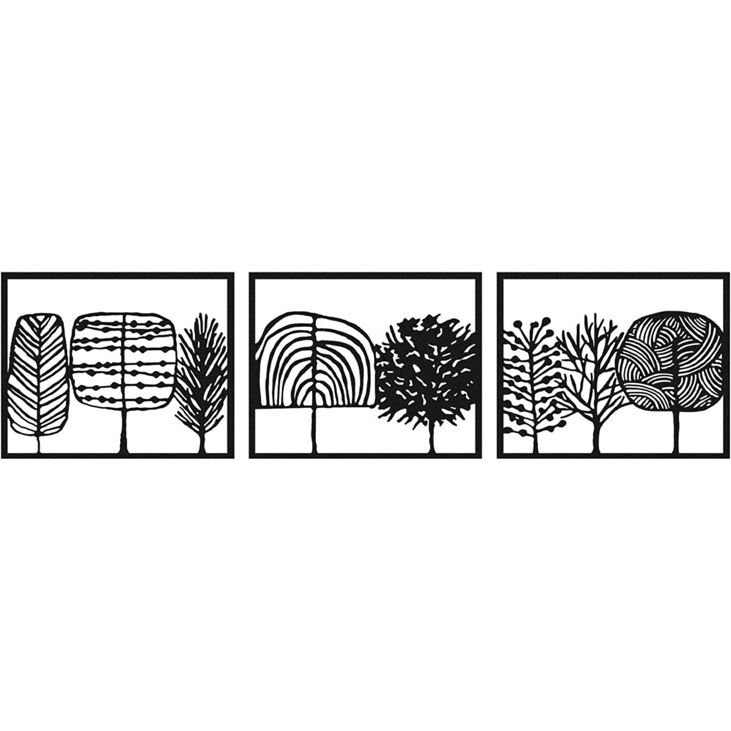 - Décoration murale forêt de bonbon en métal noir 230x59 cm