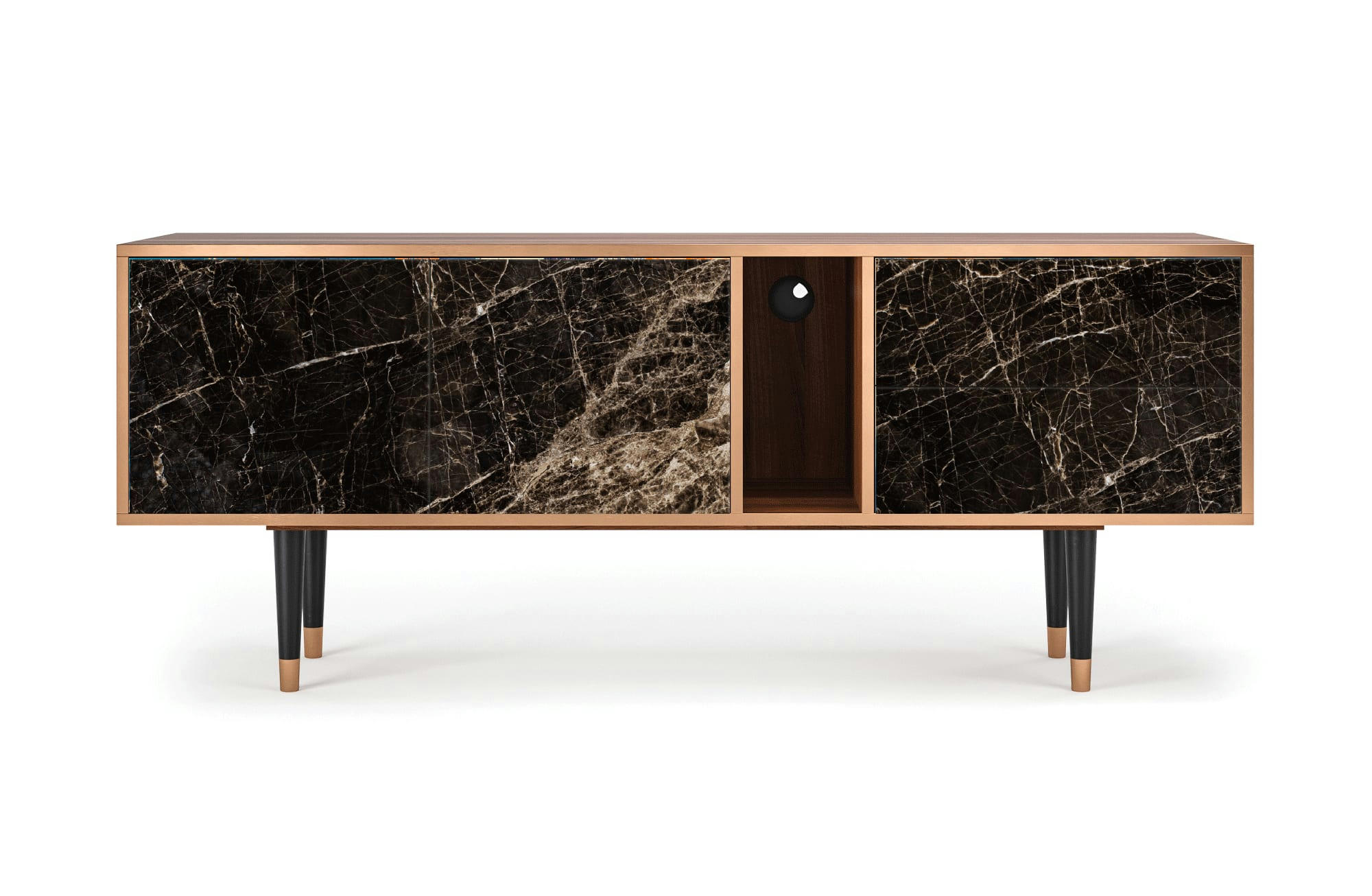 NIGHT ABYSS - Meuble TV  noir 2 tiroirs et 2 portes L 170 cm