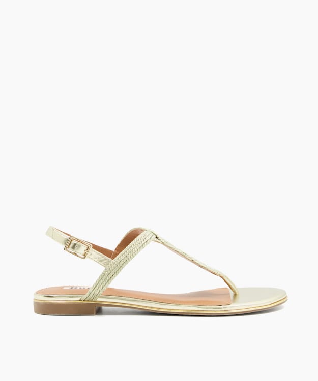 Logics Gold - Thong-Strap Flat Sandals