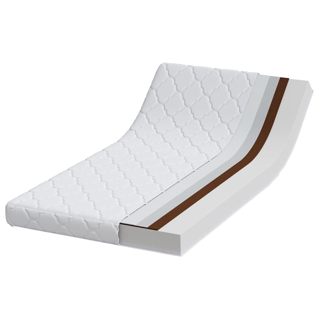 Materac z warstwą kokosową Biały 160 x 80 cm Pianka PU