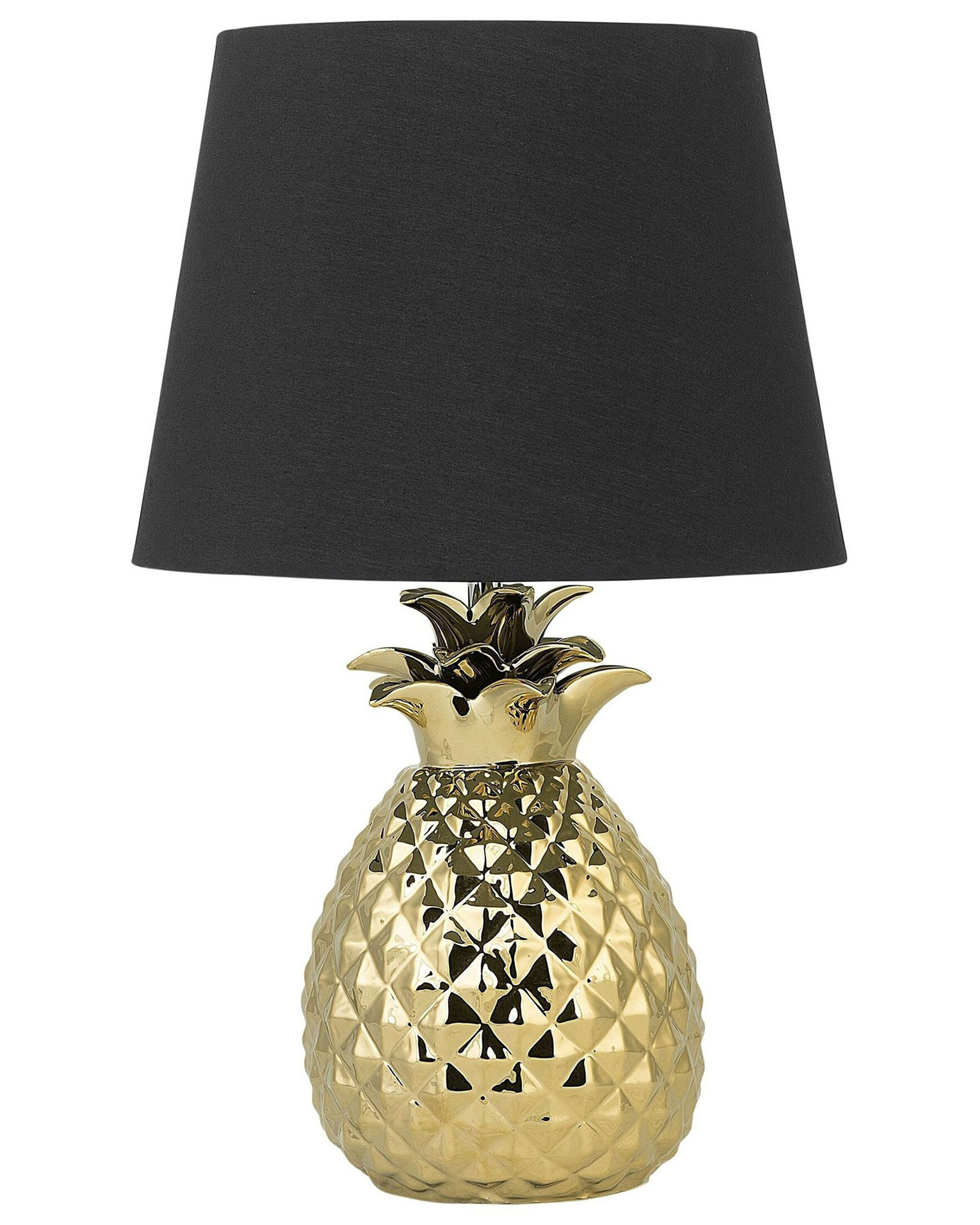 Lampka stołowa ananas 52 cm złota