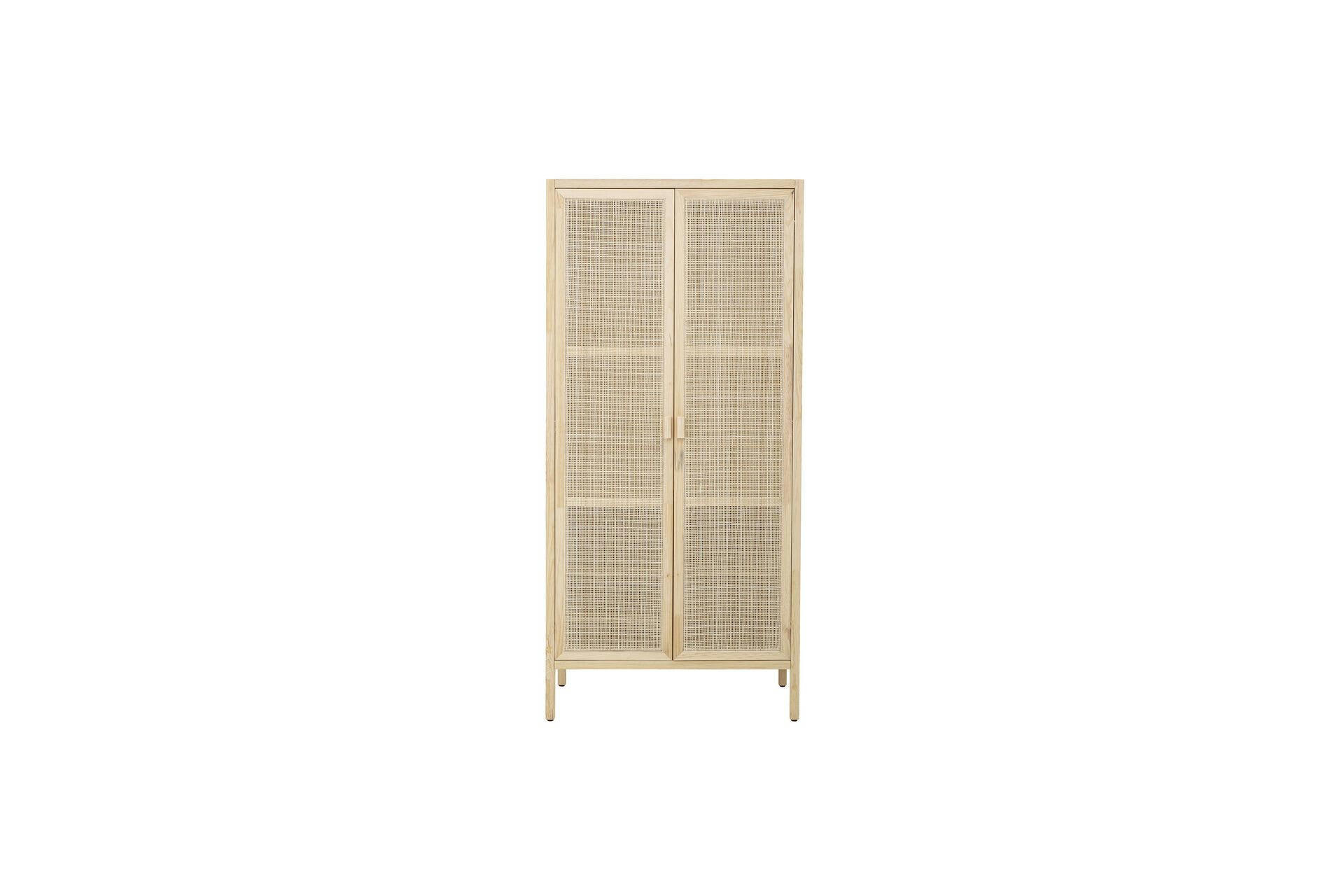 MARIANA - Armoire en bois et cannage bois clair