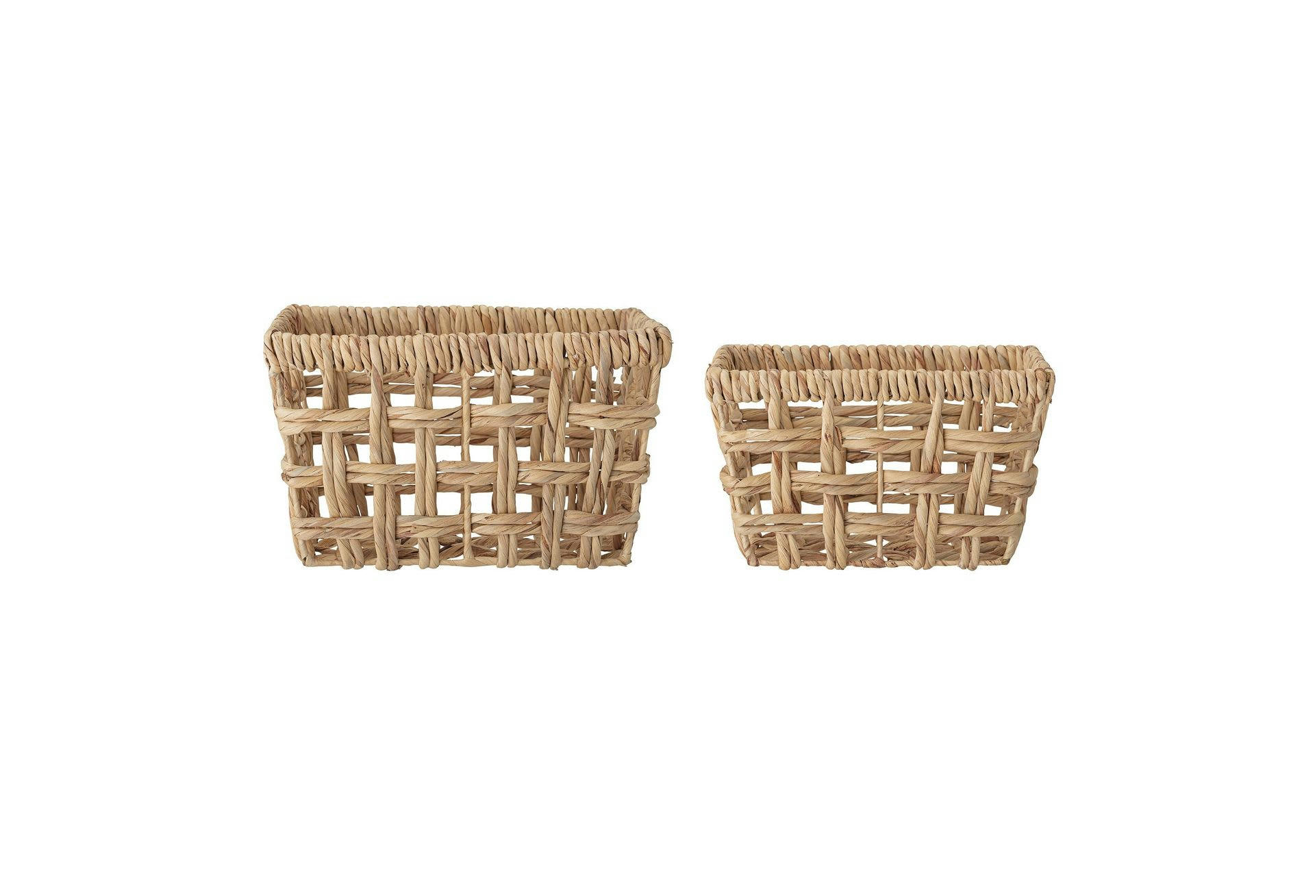 SAIME - Lot de 2 paniers en jacinthe d'eau beige